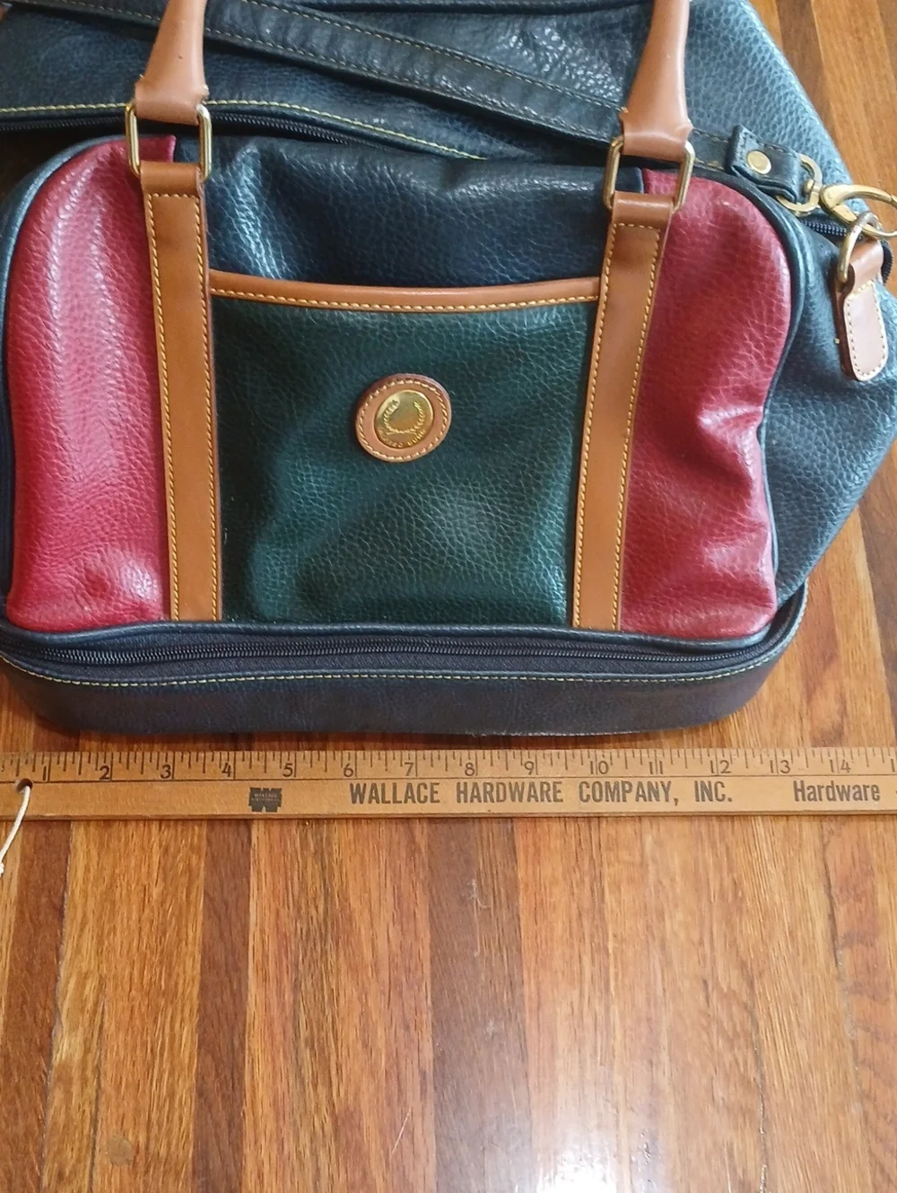 Vintage 90s Y2K Alfred Sung Colorblock Bowlers Bag Leather Purse